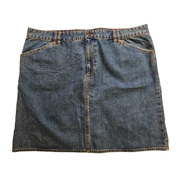 Old Navy Jeans Skirt Womens 20 Plus Size Cotton Denim Pockets W 41" L 20" - Picture 4 of 11